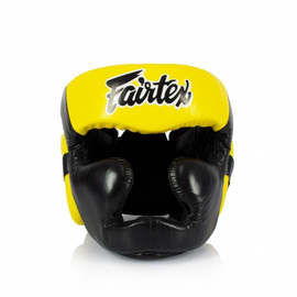 Шлем Fairtex HG13FH Sparring Headguard Full Head Coverage Black Yellow, Фото № 2