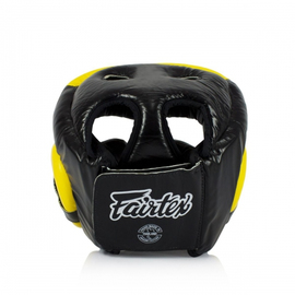 Шлем Fairtex HG13FH Sparring Headguard Full Head Coverage Black Yellow, Фото № 4