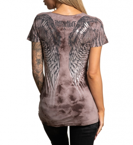 Женская футболка Affliction Eyes Of Winter Antler Crystal Wash купить