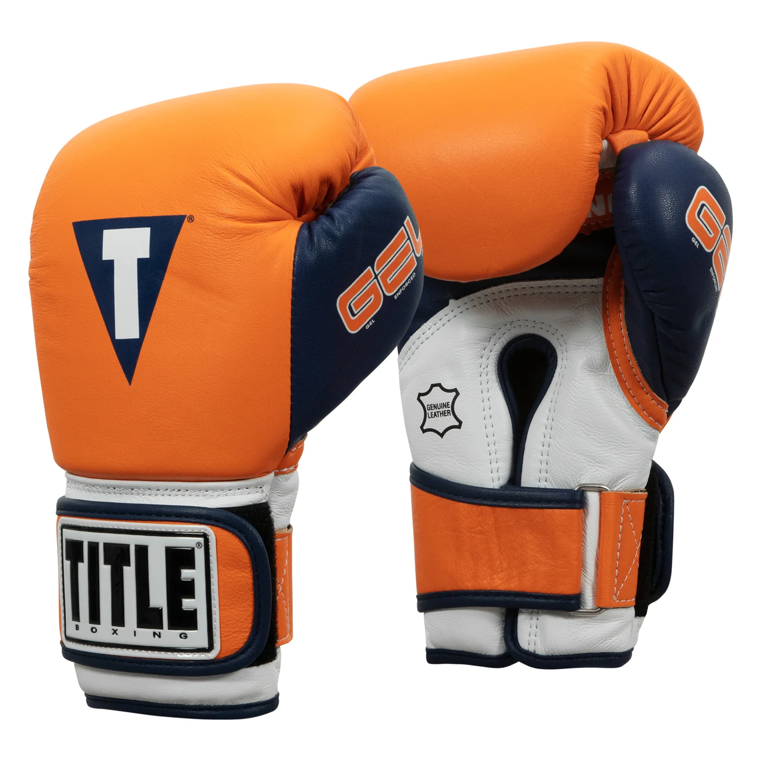 Снарядні рукавиці Title Boxing Gel World V2T Bag Gloves Orange Navy купити