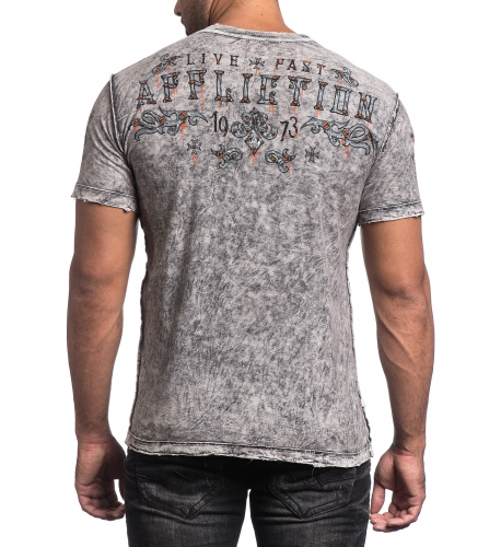 Двусторонняя футболка Affliction AC Iroquois Black T-Shirt фото