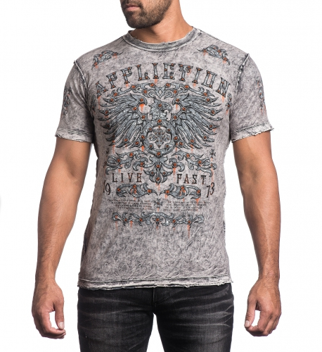Двусторонняя футболка Affliction AC Iroquois Black T-Shirt ціна