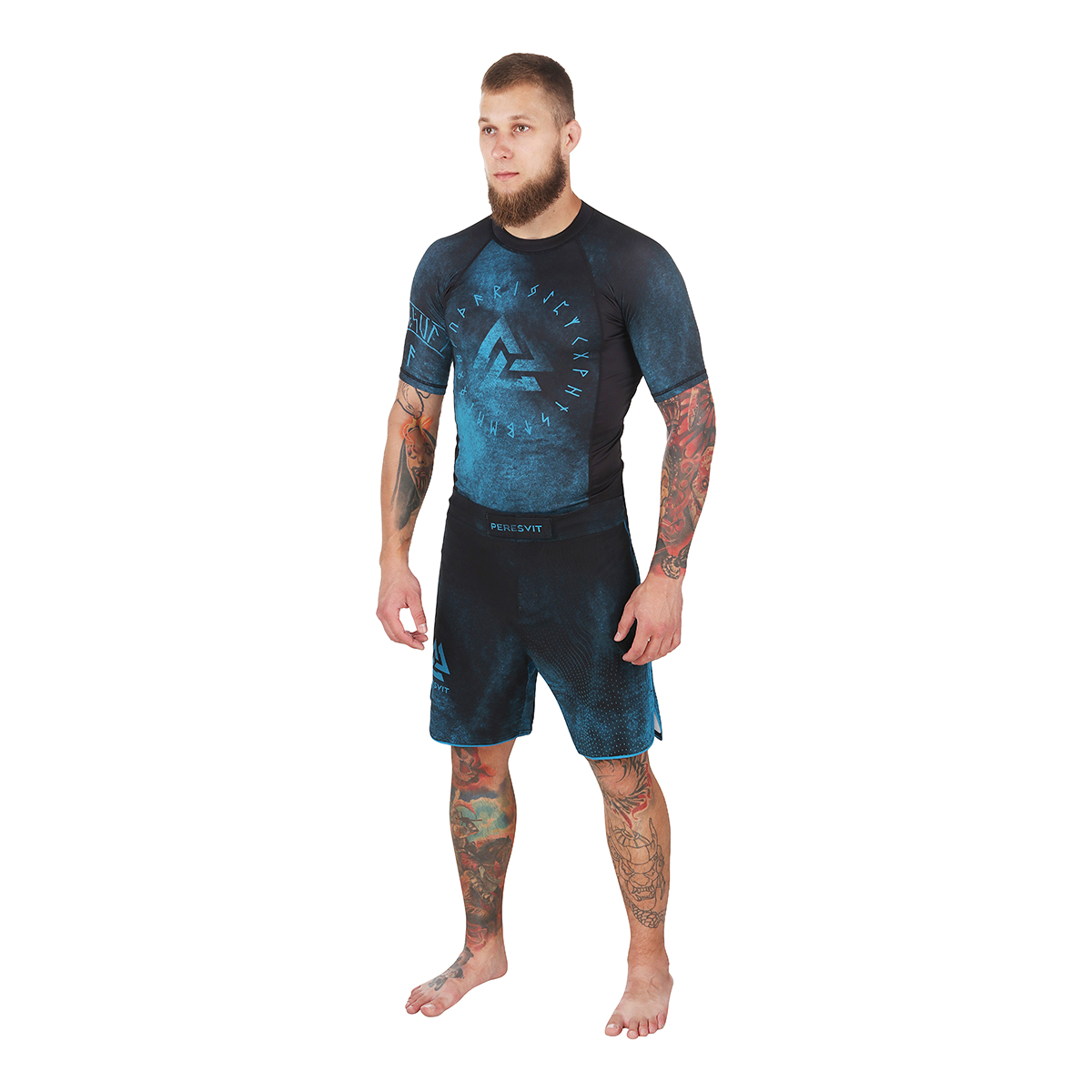 Рашгард Peresvit Overpower Blue Short Sleeve фото