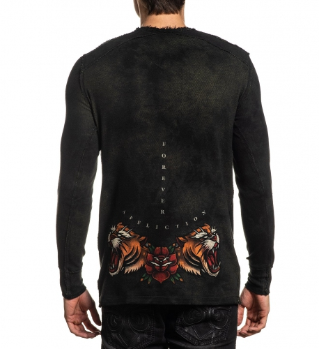 Двусторонняя термалка Affliction Seprent Ritual LS Rev Thermal Green Magneto Black ціна