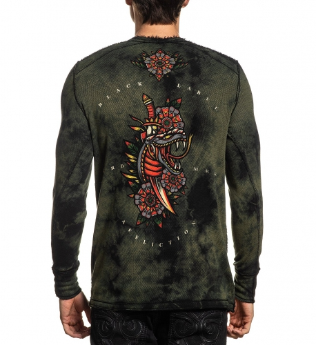 Двусторонняя термалка Affliction Seprent Ritual LS Rev Thermal Green Magneto Black купити