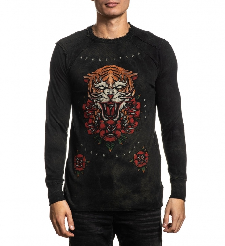 Двусторонняя термалка Affliction Seprent Ritual LS Rev Thermal Green Magneto Black фото