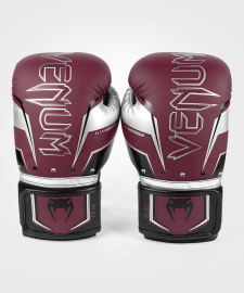 Venum Elite Evo Boxing Gloves - Burgundy Silver, Photo No. 2