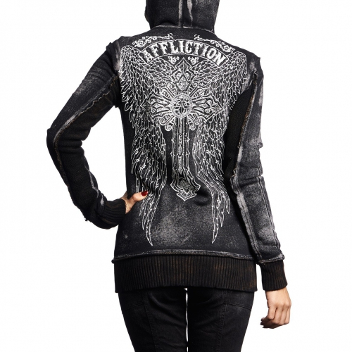 Womens Affliction Zip Up Hoodie buy