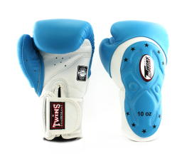 Боксерские перчатки Twins Velcro Extra Design BGVL6-MK White Lightblue