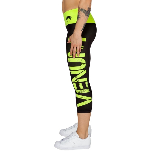 Womens Venum Power Leggings Crops Black Yellow photo