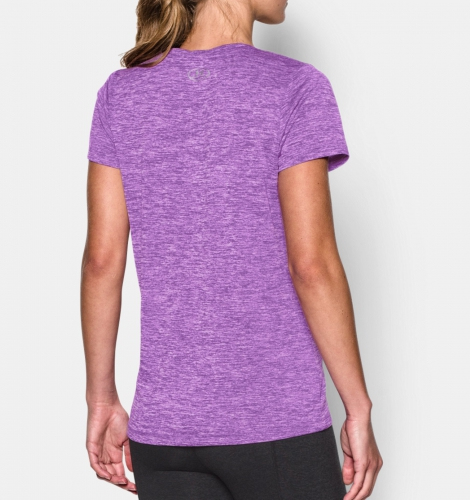 Женская футболка Under Armour Womens V-Neck -Twist Logo Mega Magenta цена