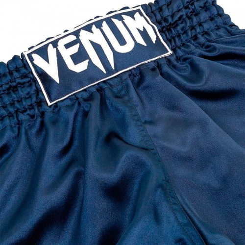 Шорты для тайского бокса Venum Muay Thai Shorts Classic Navy Blue White цена