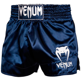 Шорты для тайского бокса Venum Muay Thai Shorts Classic Navy Blue White