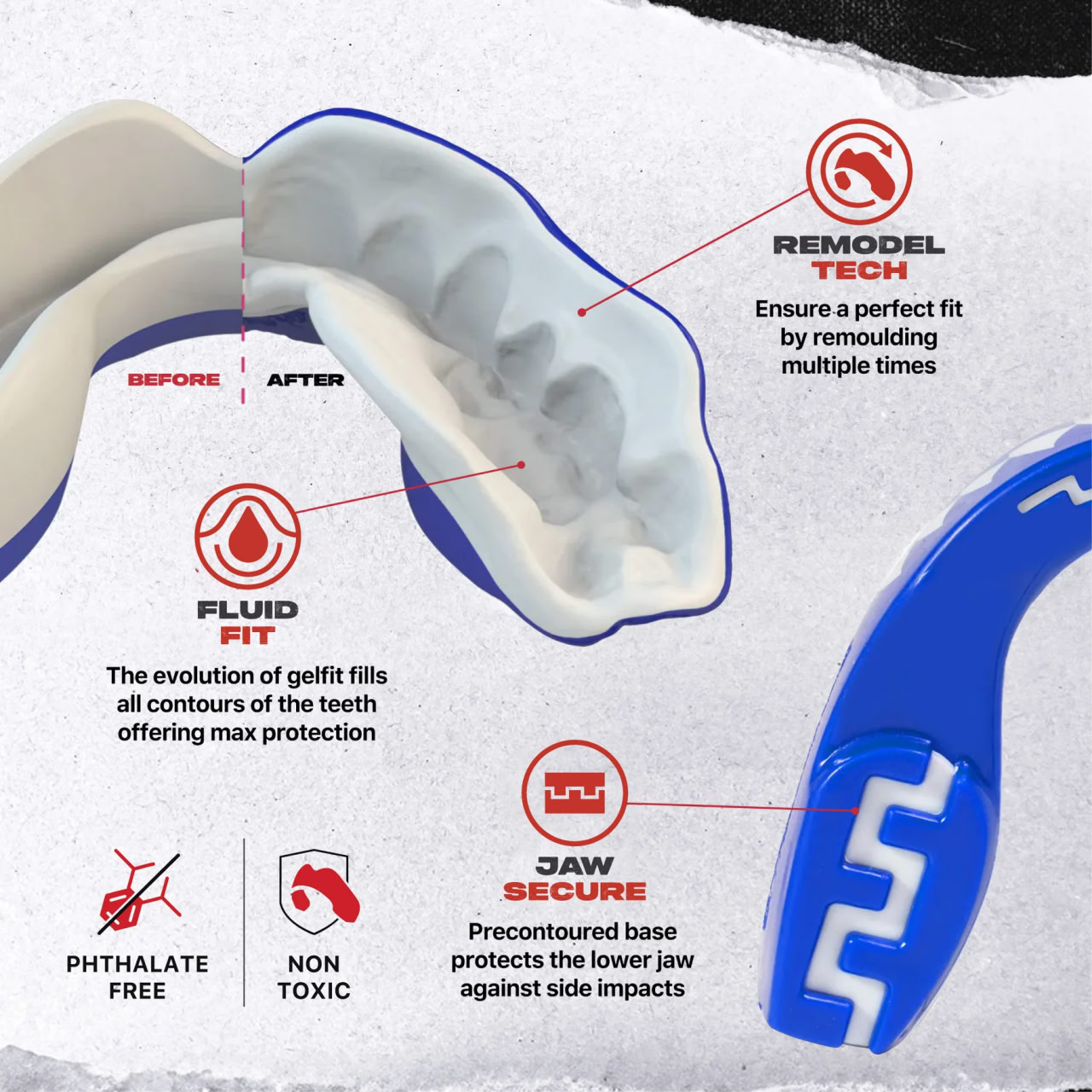 Капа SAFEJAWZ Extro Series Self-Fit Shark Mouthguard Senior (12+ yrs) купить
