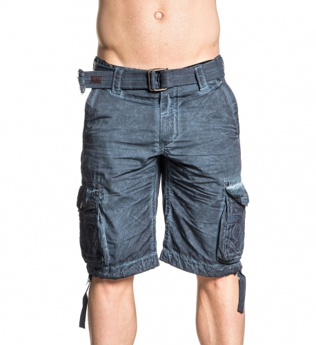 Шорты Affliction Sahara Cargo Shorts Navy Blue Oil Stain купити