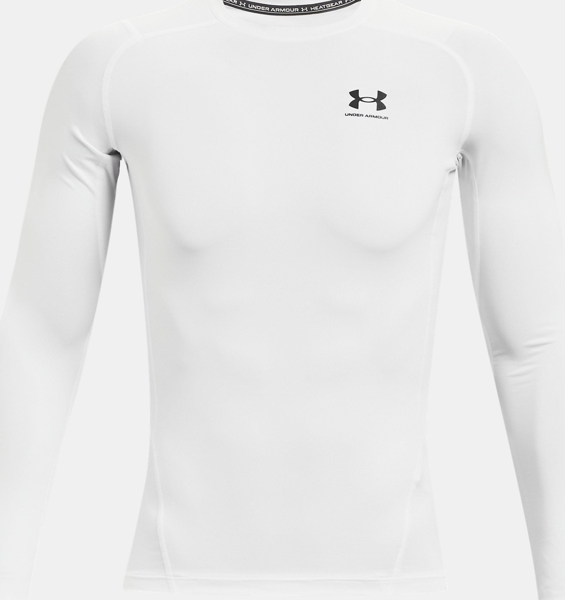 Mens Compression Long Sleeve Under Armour HeatGear® White Black photo