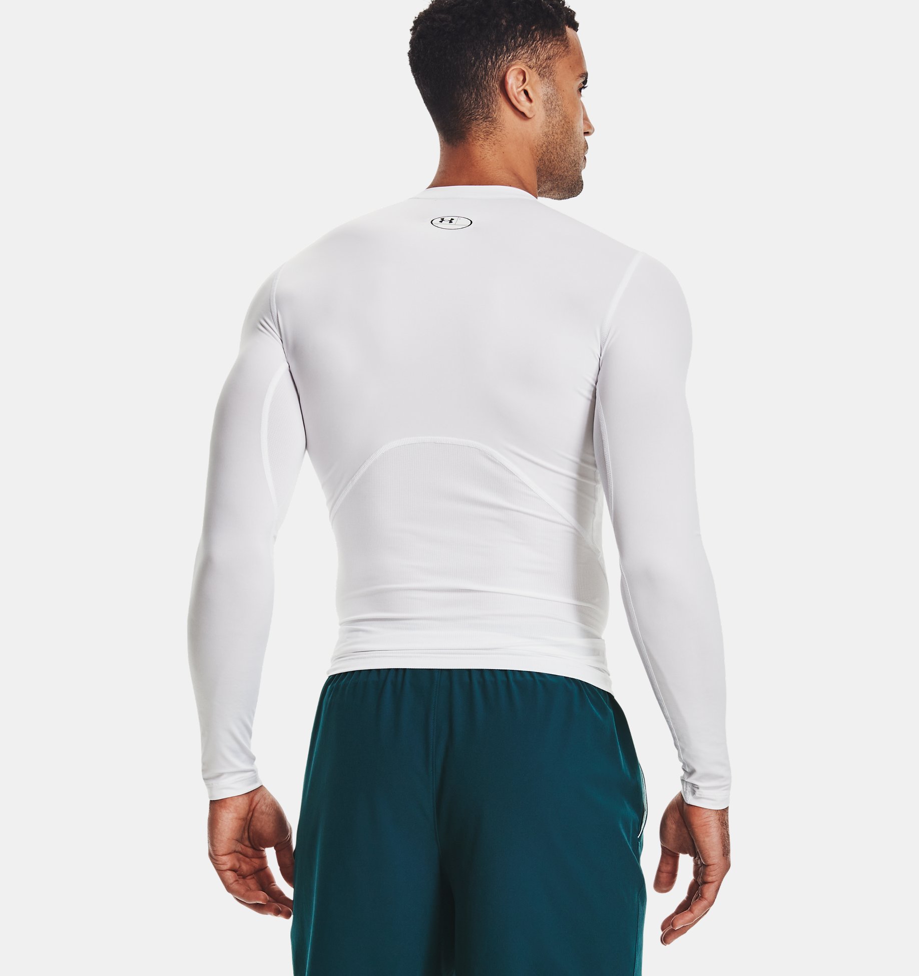 Mens Compression Long Sleeve Under Armour HeatGear® White Black buy