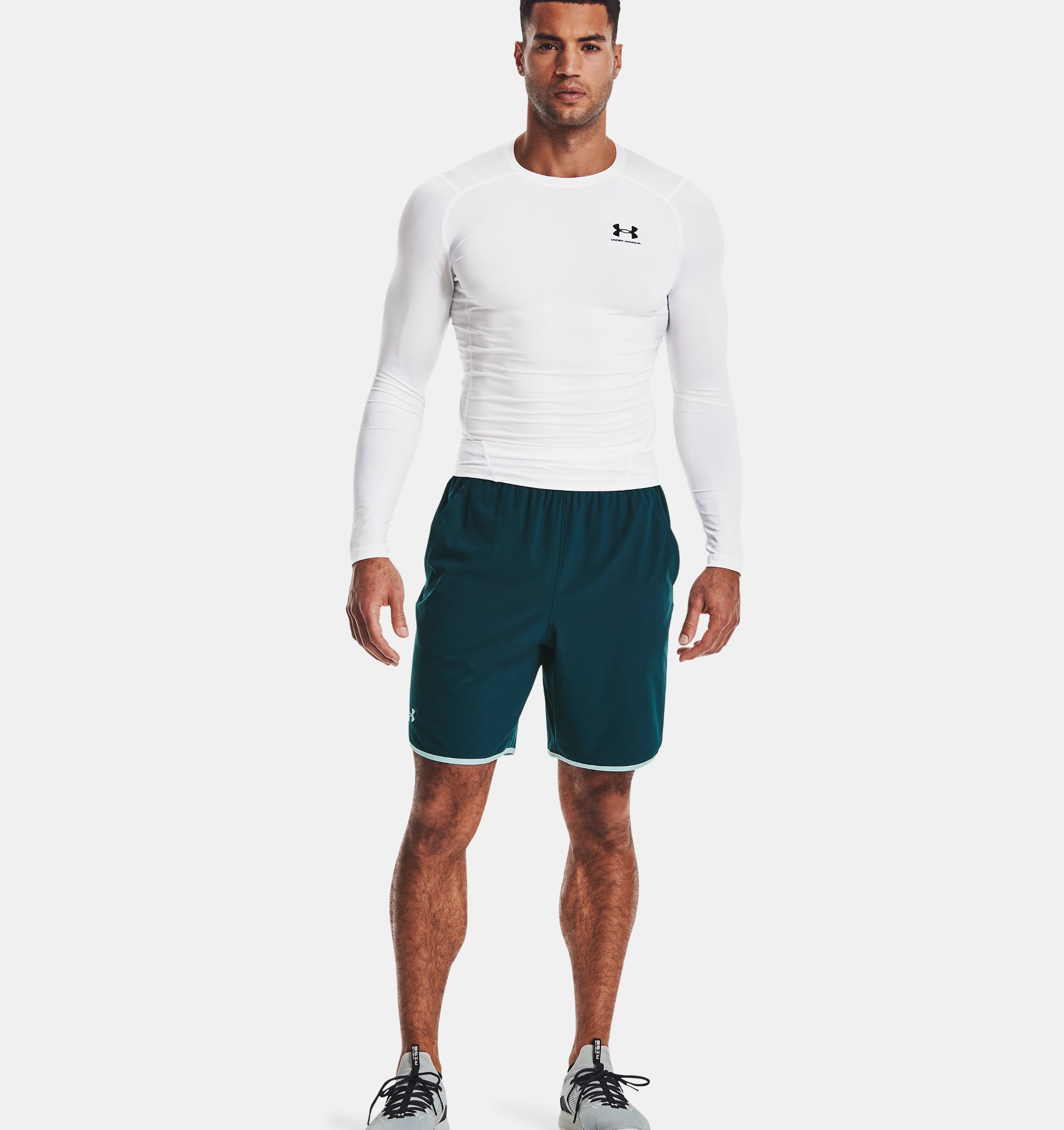 Mens Compression Long Sleeve Under Armour HeatGear® White Black price