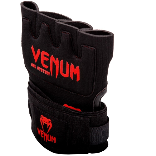 Накладки гелеві бинти Venum Gel Kontact Glove Wraps Black Red ціна