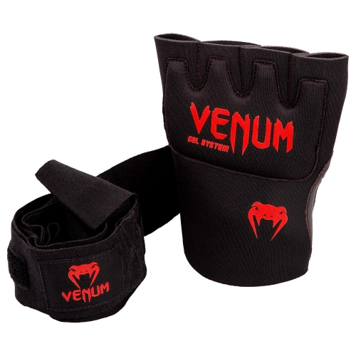 Накладки гелеві бинти Venum Gel Kontact Glove Wraps Black Red купити