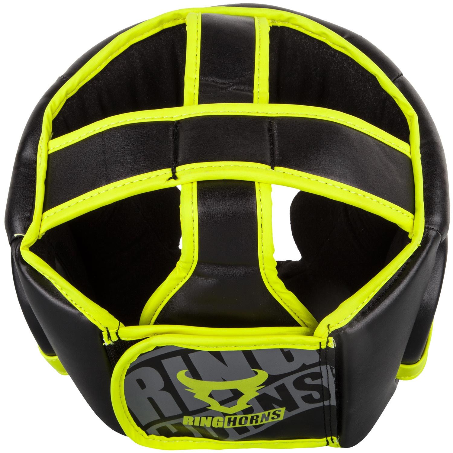Боксерский шлем Ringhorns Charger Headgear-Black Neo Yellow размер