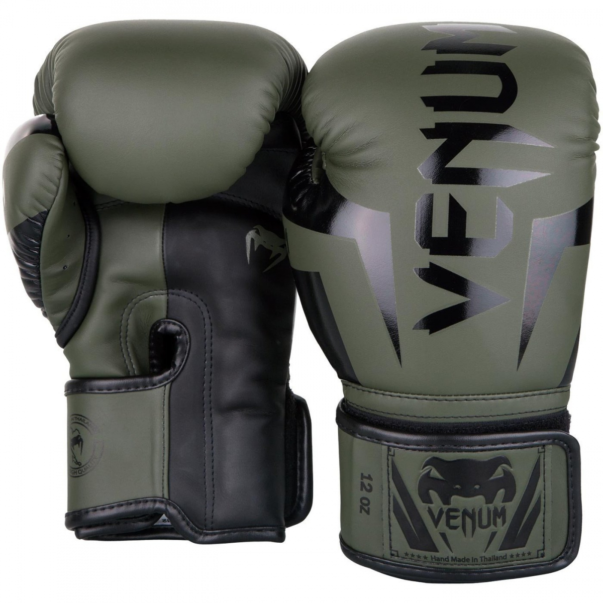 Боксерские перчатки Venum Elite Boxing Gloves Khaki Black