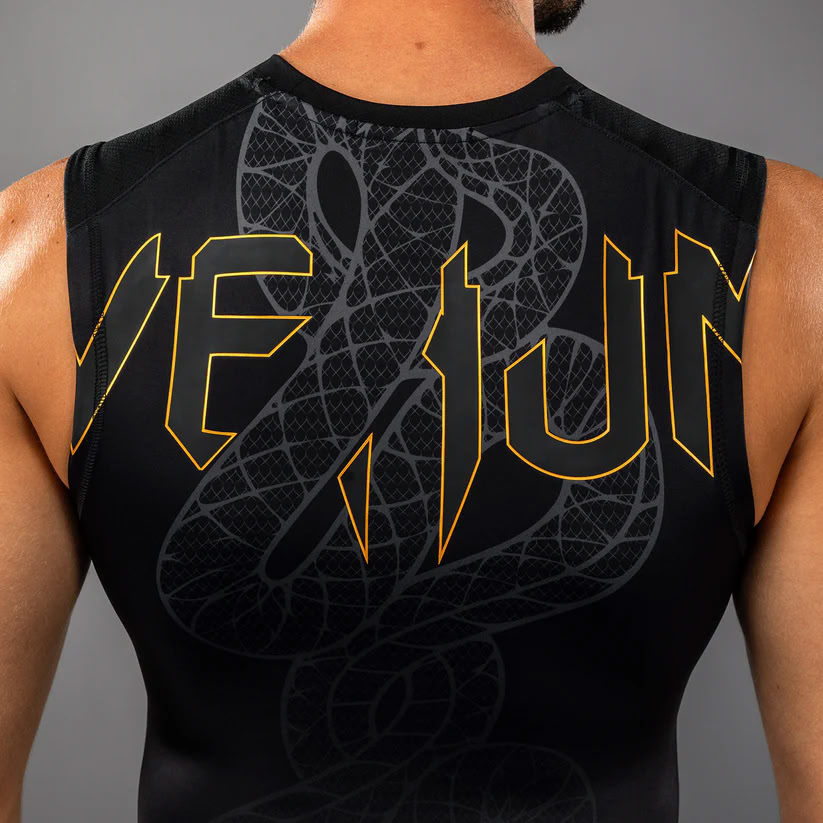 Venum Serpenti Sleeveless Rashguard Black Silver Gold photo