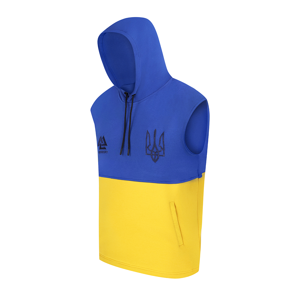 Peresvit Mens Sleeveless Hoodie Blue-Yellow price