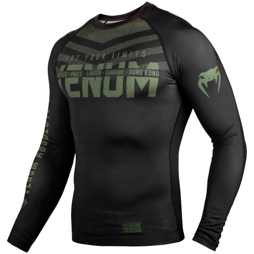Рашгард Venum Signature Rashguard Long Sleeves Black Khaki Exclusive купить