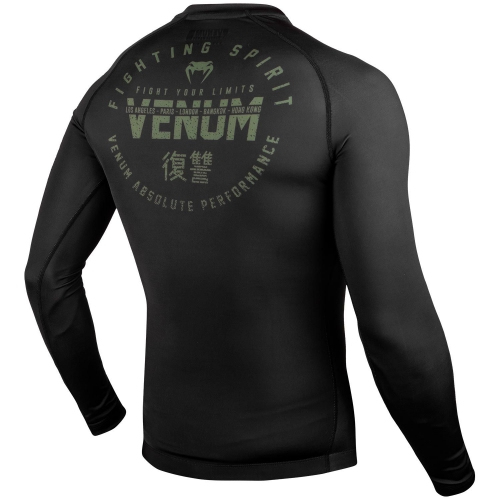 Рашгард Venum Signature Rashguard Long Sleeves Black Khaki Exclusive цена