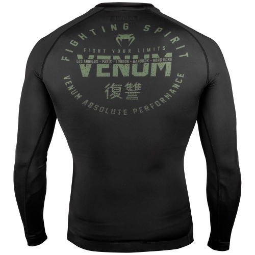 Рашгард Venum Signature Rashguard Long Sleeves Black Khaki Exclusive фото