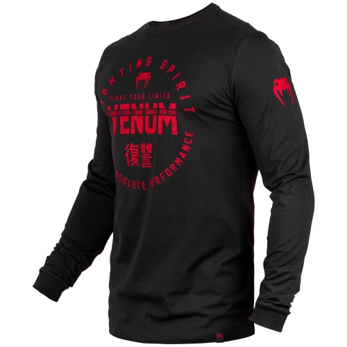 Лонгслів Venum Signature T-shirt Long Sleeves Black Red купити