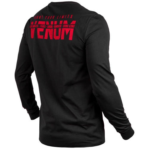 Лонгслів Venum Signature T-shirt Long Sleeves Black Red ціна