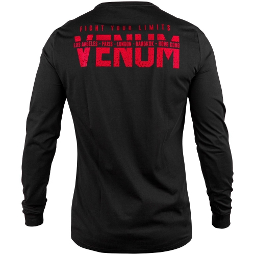 Лонгслів Venum Signature T-shirt Long Sleeves Black Red фото
