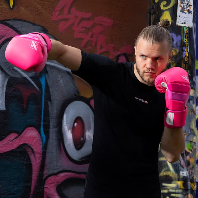 Hayabusa T3 Neon Boxing Gloves Purple photo