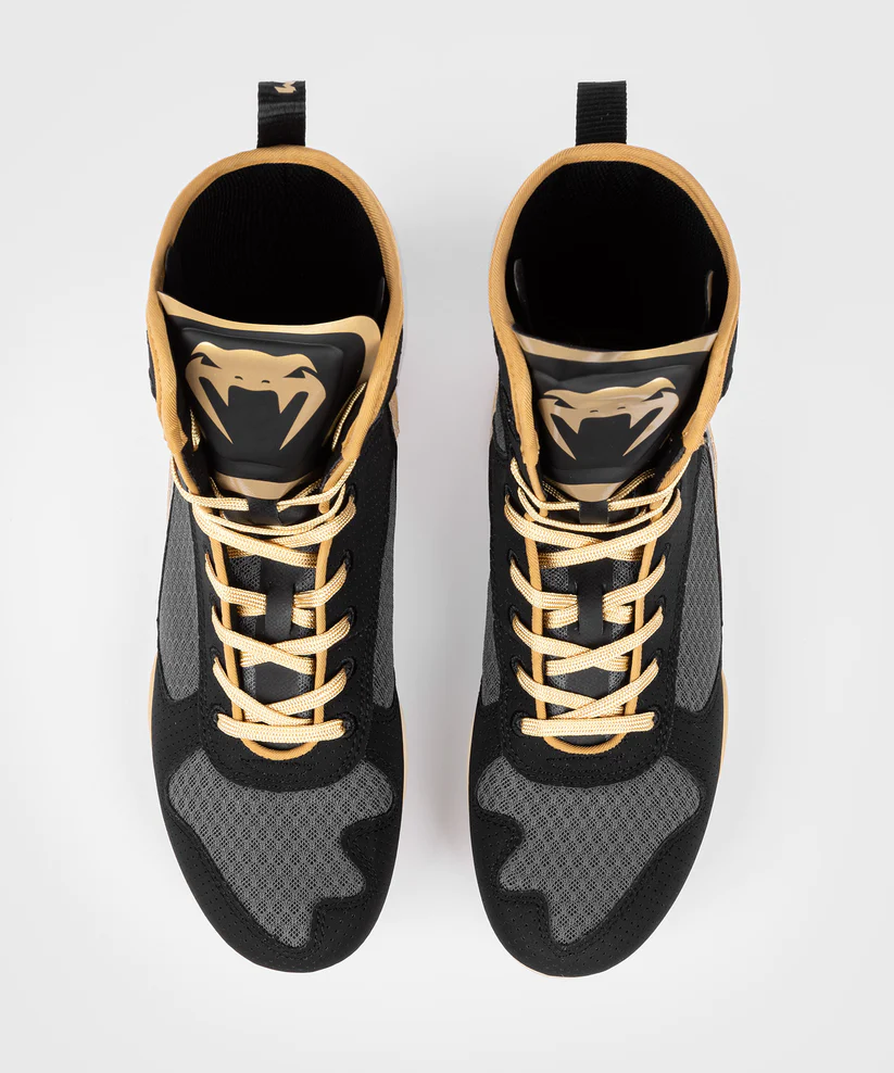 Боксерки Venum Elite Boxing Shoes Black Beige оригинал