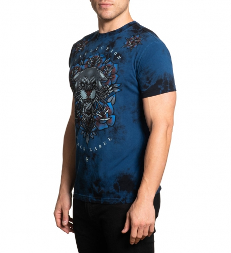 Футболка Affliction Midnight Stalker SS Tee Navy Black Crystal Wash купить