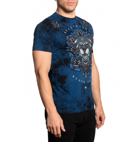 Футболка Affliction Midnight Stalker SS Tee Navy Black Crystal Wash фото