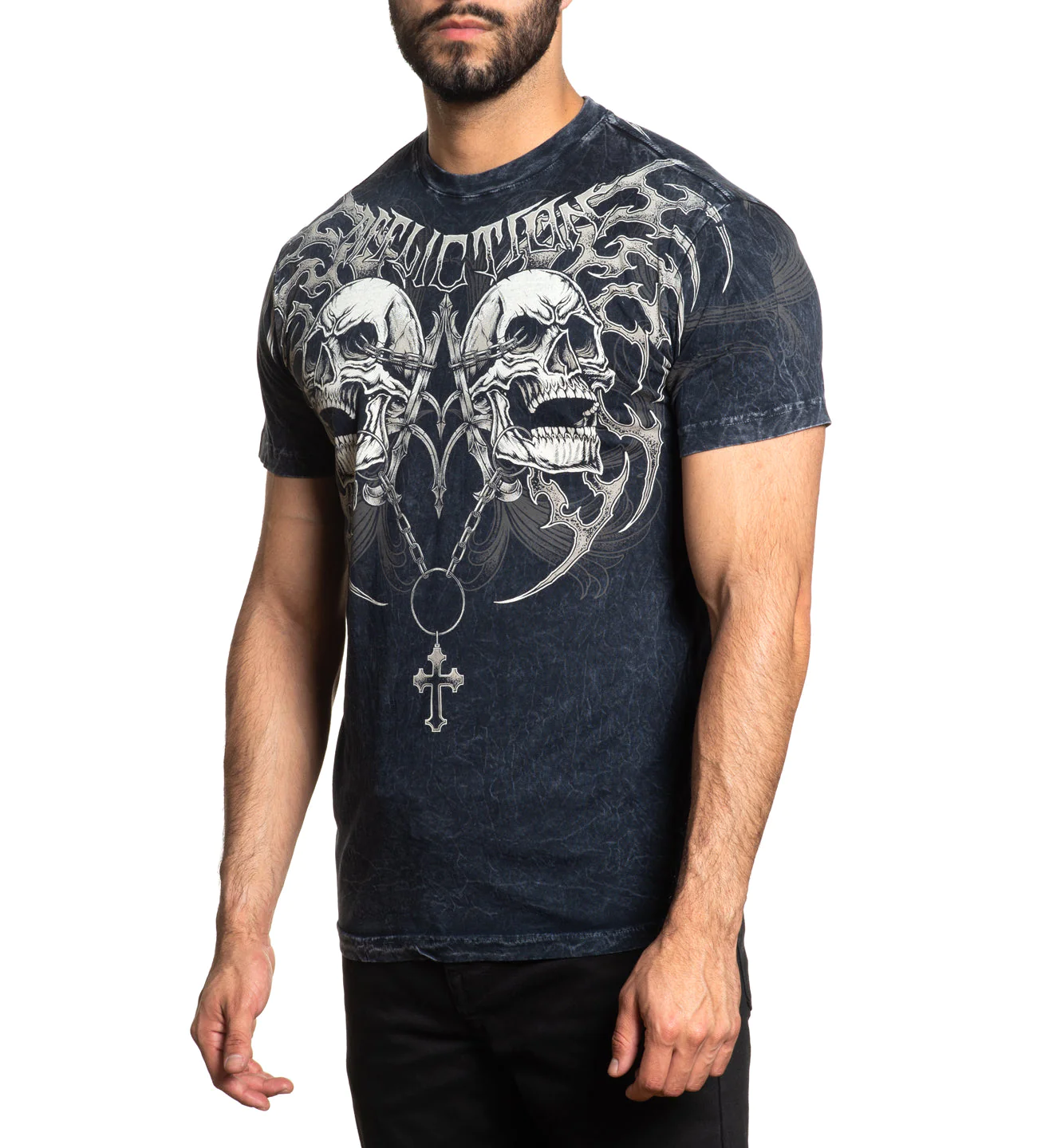 Affliction Shred Fest Black Heavy Lava Wash T-shirt photo