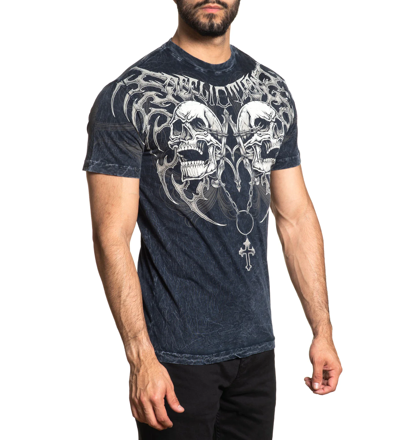 Affliction Shred Fest Black Heavy Lava Wash T-shirt price