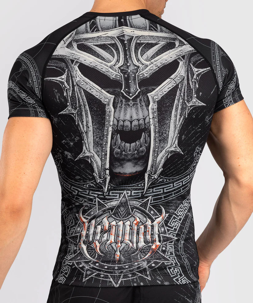 Мужской рашгард Venum Gladiator 5.0 Mens Short Sleeve Rashguard Black Silver оригинал