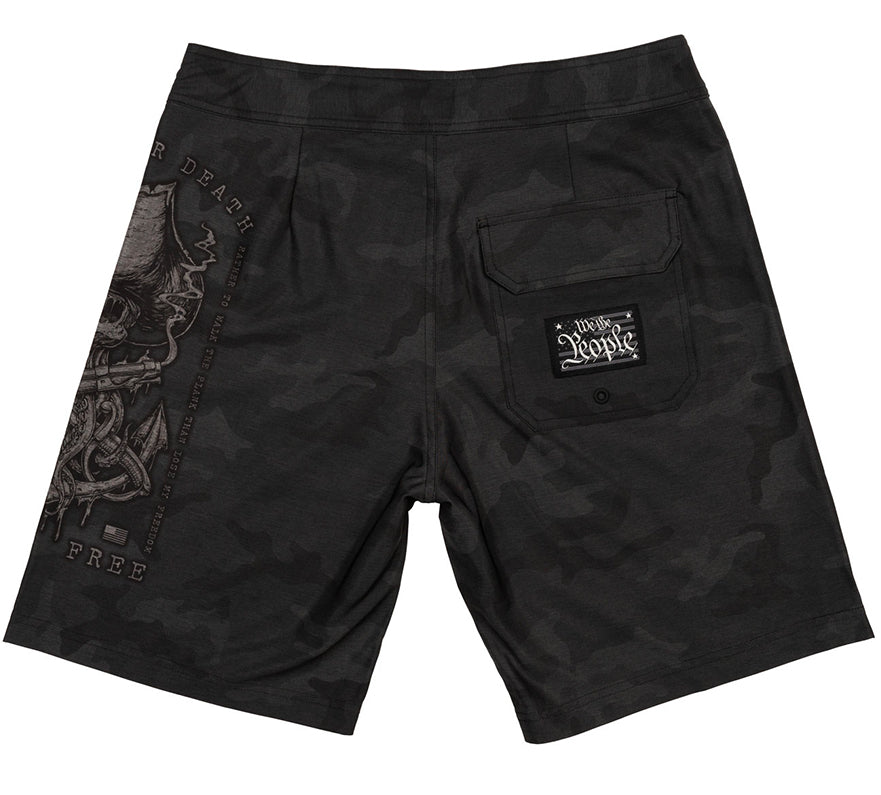 Пляжные шорты Howitzer Skull Flag Boardshort Black Camo купить