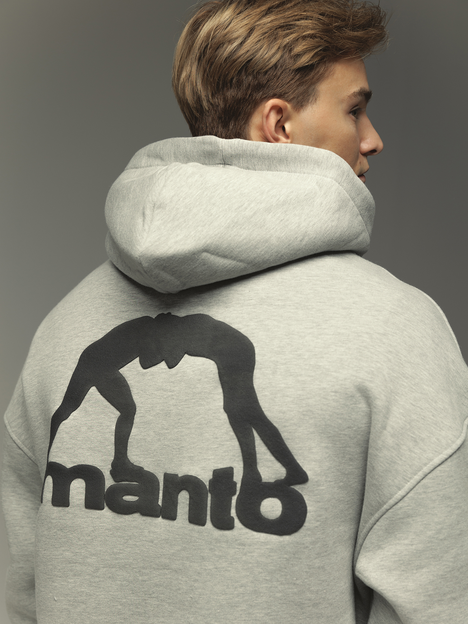 Худі MANTO Hoodie Label Oversize Heather Gray купити