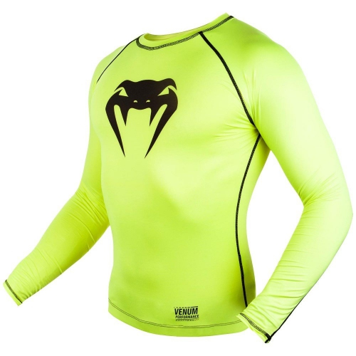 Компресійна футболка Venum Contender 3.0 Compression T-shirt Long Sleeves Yellow/Black ціна