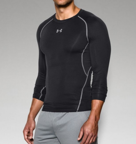 Компресійна футболка Under Armour HeatGear Compression Long Sleeve Black ціна