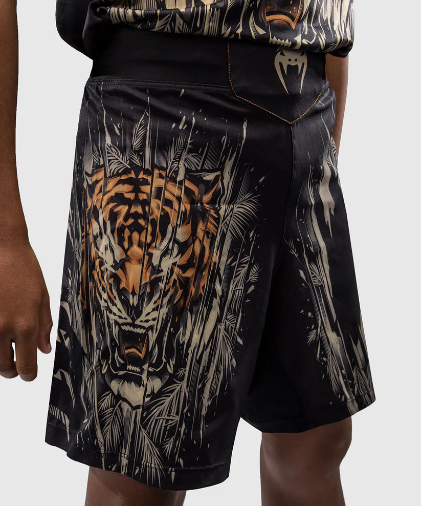 Дитячі шорти Venum Tiger Kids Fight Shorts Black Neon Orange фото