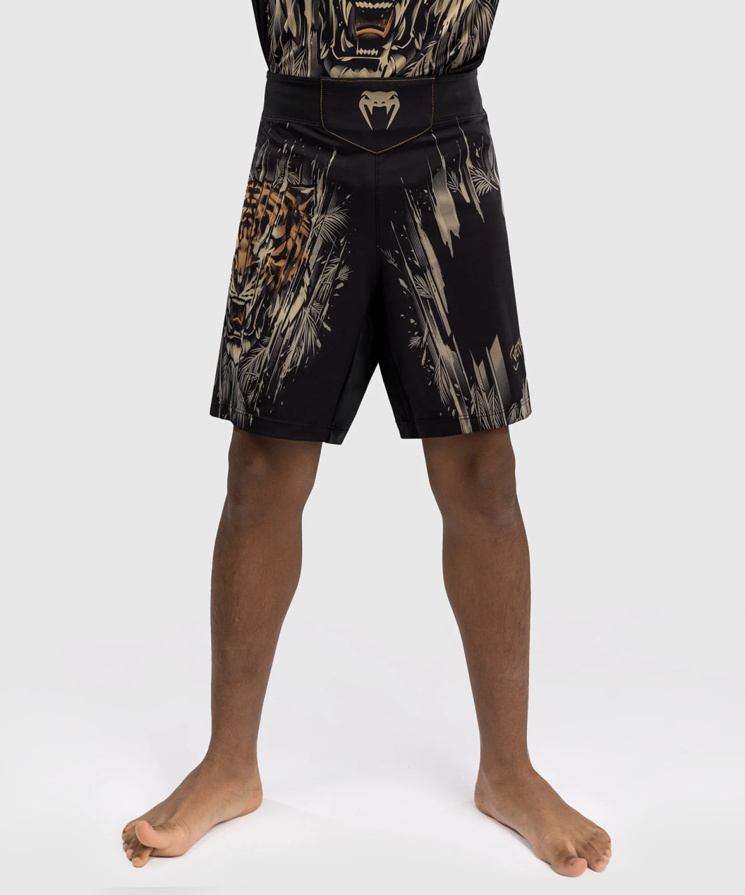 Детские шорты Venum Tiger Kids Fight Shorts Black Neon Orange