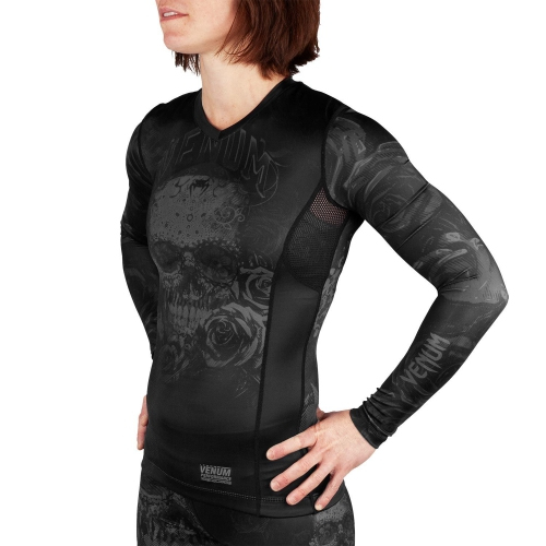 Женский рашгард Venum Santa Muerte 3.0 Long Sleeves Rashguard Black Black For Women купить