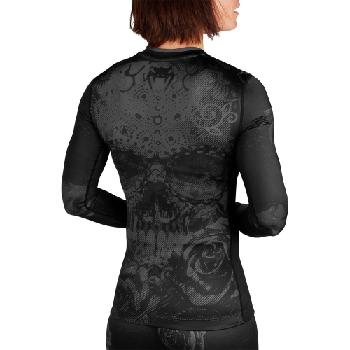 Женский рашгард Venum Santa Muerte 3.0 Long Sleeves Rashguard Black Black For Women цена