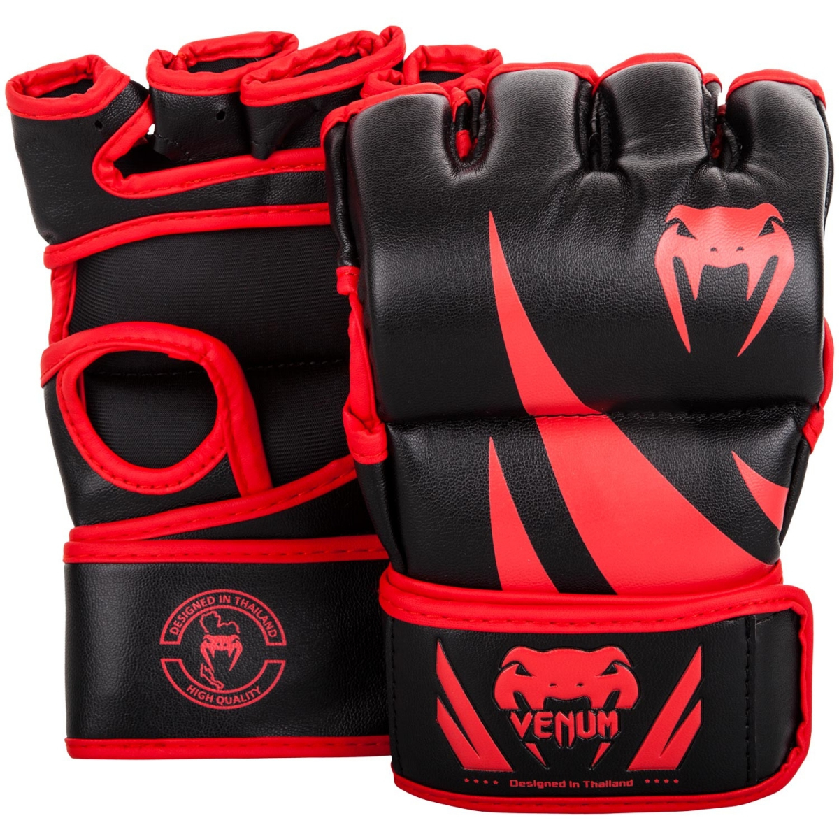 Перчатки MMA Venum Challenger MMA Gloves Without Thumb Black Red